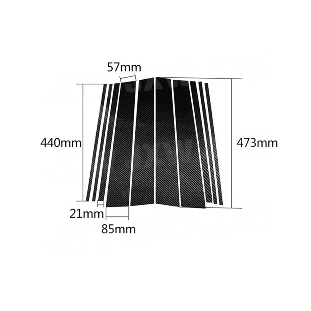 Carbon Fiber Car Window B C Pillar Trim Cover Panel Strip Stickers For Toyota Land Cruiser Prado 2010-2018 10 PCS Accessories