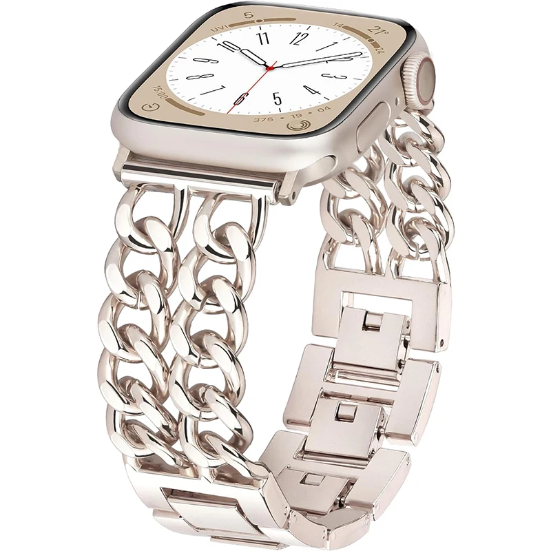 Neues Armband für Apple Watch Series Ultra 2 3 4 49mm 12 11 10 9 8 7 6 5 4 Armband 40 44 45 41 42MM Metallkette IWatch Uhrenarmband