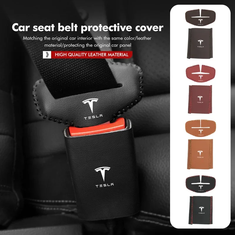 Car Seat Belt Buckle Anti-scratch Protector Cover Universal For Tesla Model 3 S X Y Roadster