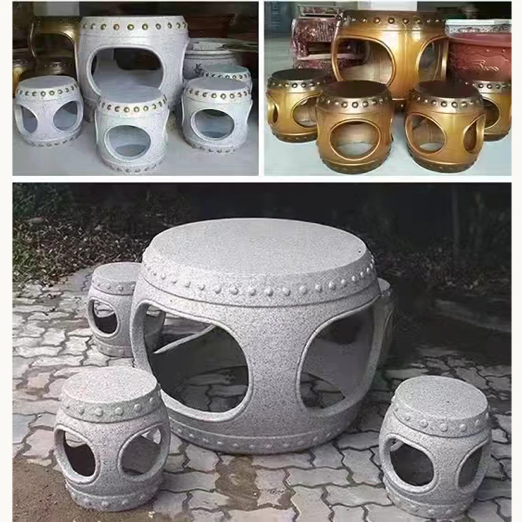 Cement table mold homemade outdoor courtyard garden stone bench stone table nostalgic imitation stone thickened hollow drum tabl