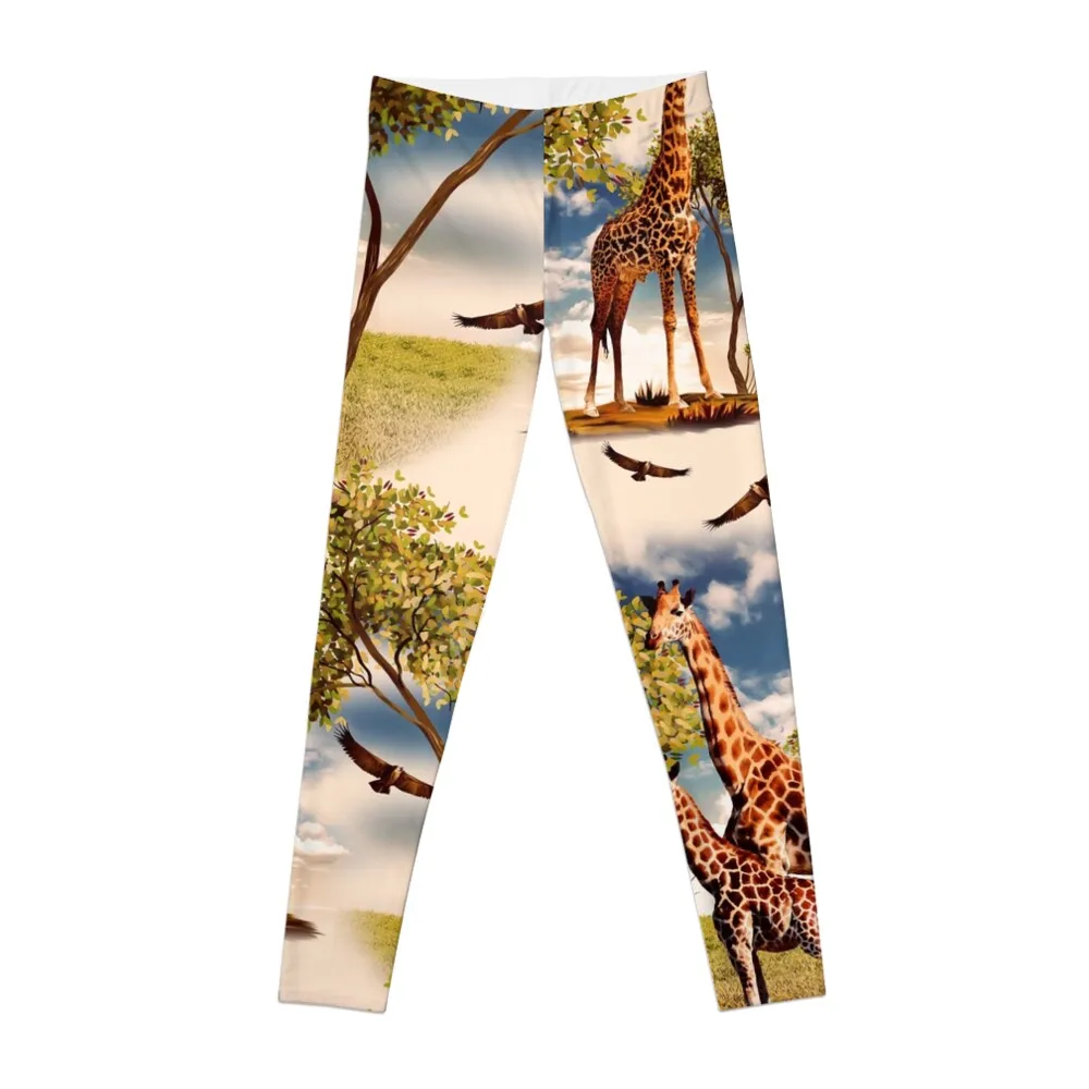 Giraffe and Beautiful Nature Leggings Training pants workout clothes for Clothing fitness Womens Leggings