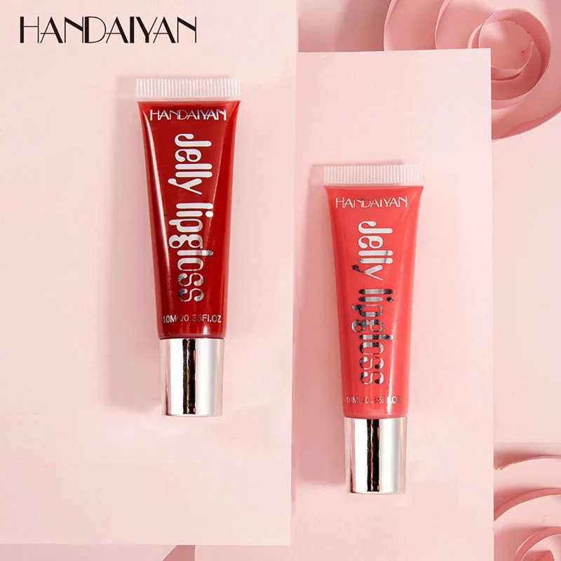 HANDAIYAN Clear Crystal Jelly Lip Gloss Nourish Anti-Wrinkle Non-Sticky Long Lasting Repairing Primer Lip Balm Care Cosmetics