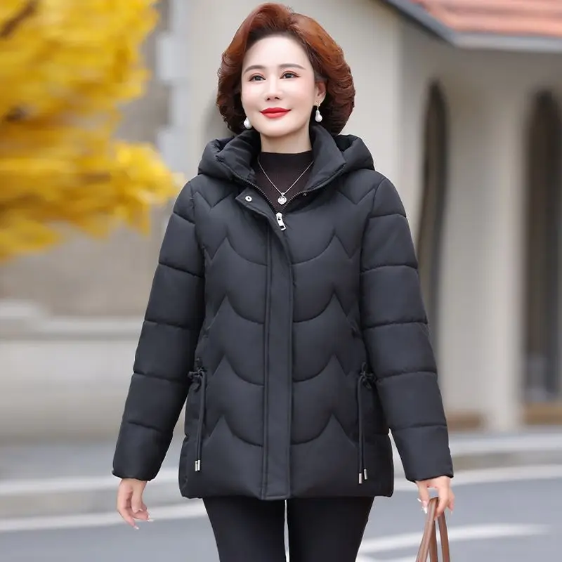 Middle-Aged Elderly Women Winter Padded Cotton-Padded Clothes Mother New Fur Collar Cotton- Keep Warm Ladies LX404