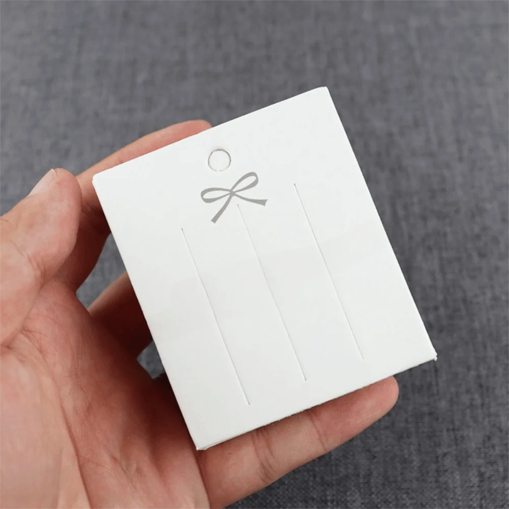 

100pcs/set Creative Paper Hairpin Display Card White Blank Design Jewelry Display Card Cute Printed Packaging Card DIY Projects