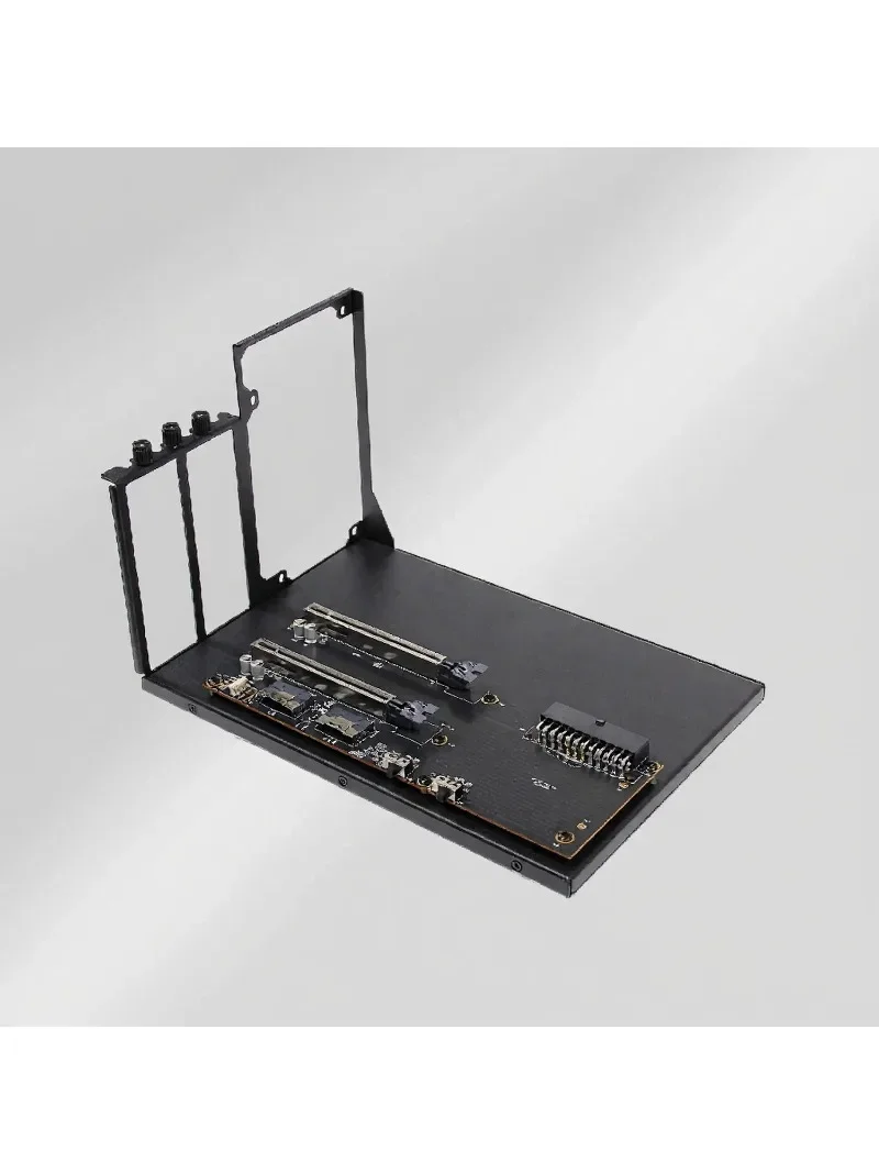 Dual Slot GPU Holder PCIe 3.0 X16 X8 Expansion Card with ATX Power Supply Wide Compatibility