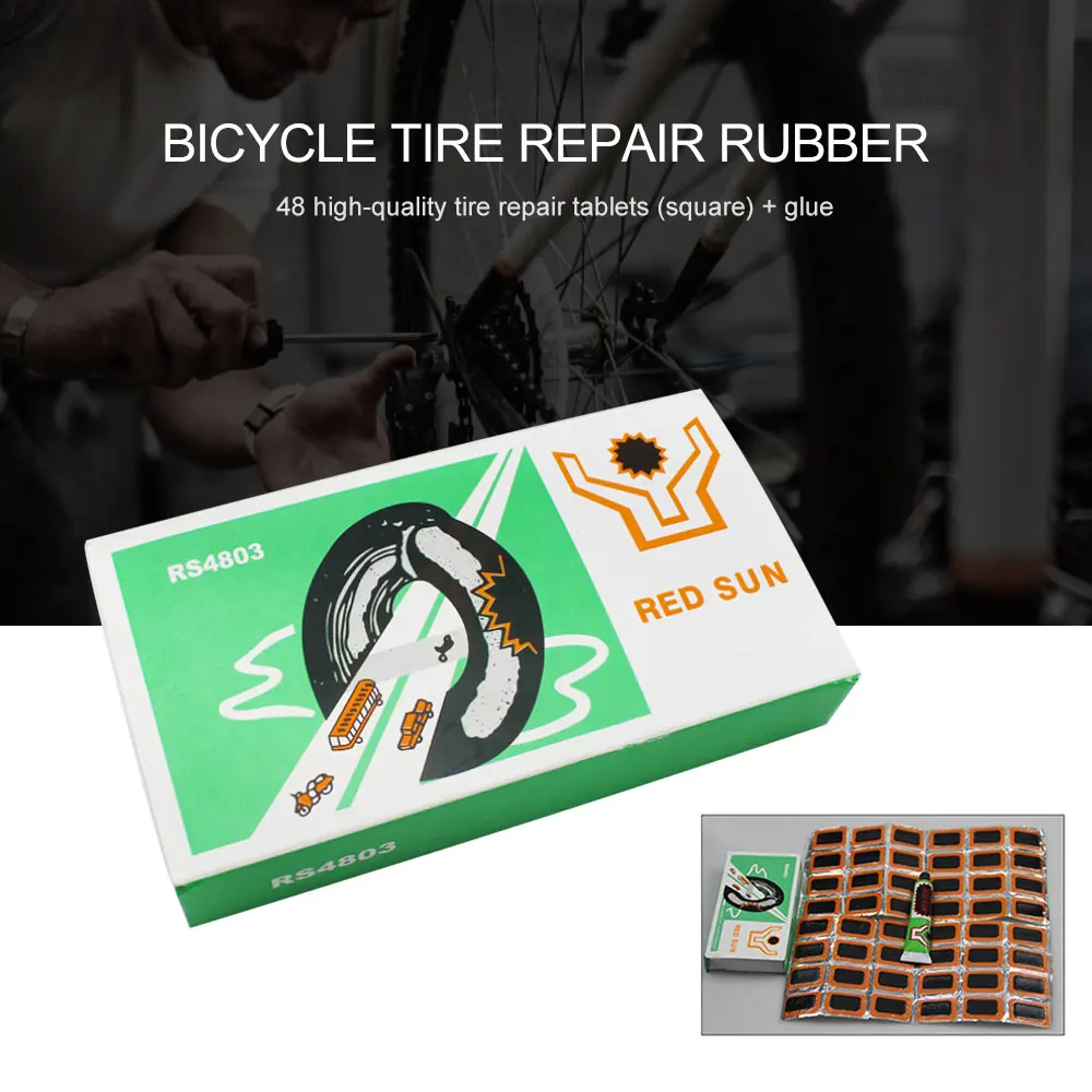 Bicycle Tire Patch 48 Pieces 25mm Mountain Bike Tire Repair Internal Perforation Repair Tool Bicycle Tire Kit Repair Tool