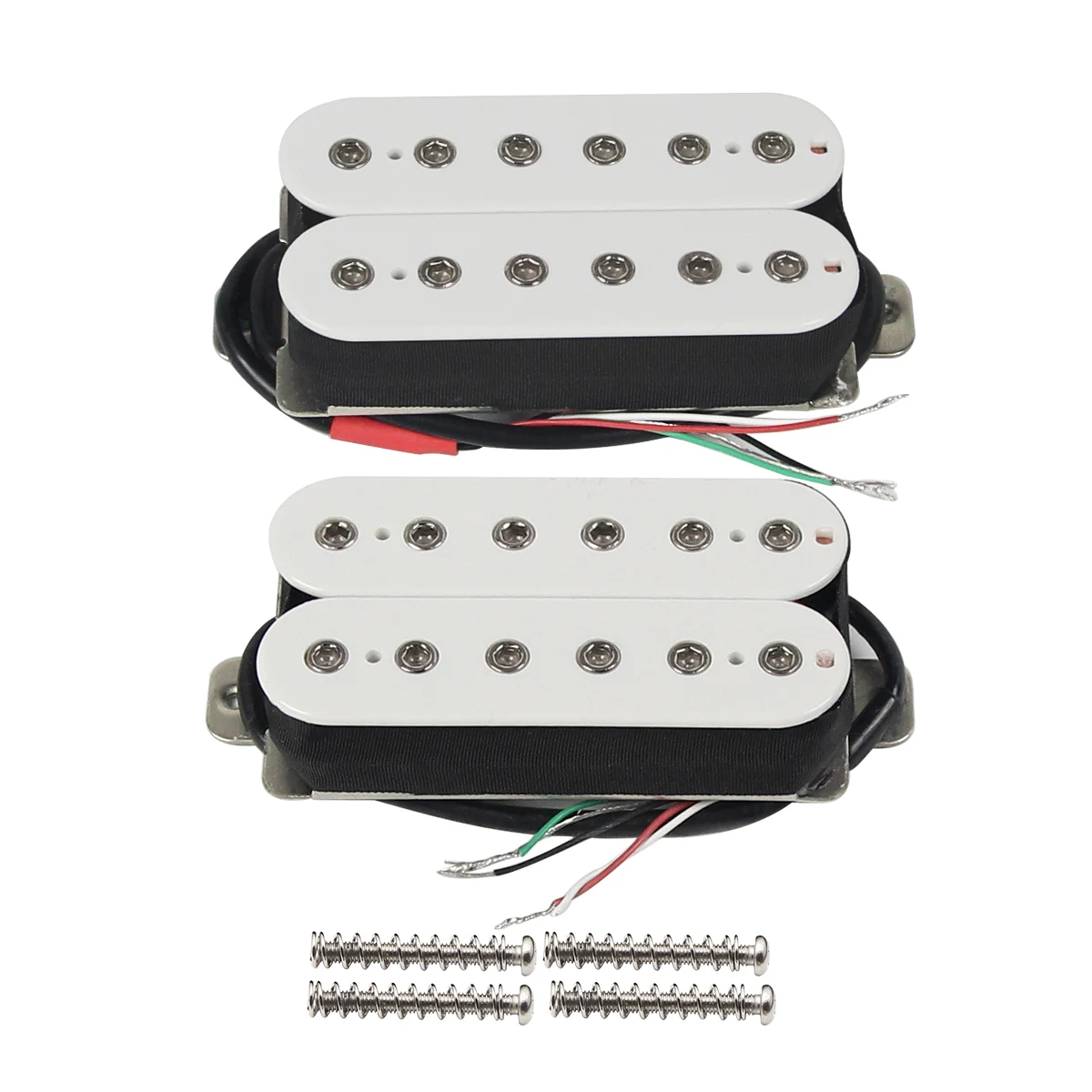 FLEOR Set of Humbucker Pickup Electric Guitar Pickup Neck Bridge Set Ceramic Magnet Guitar Parts, Black / White Choose