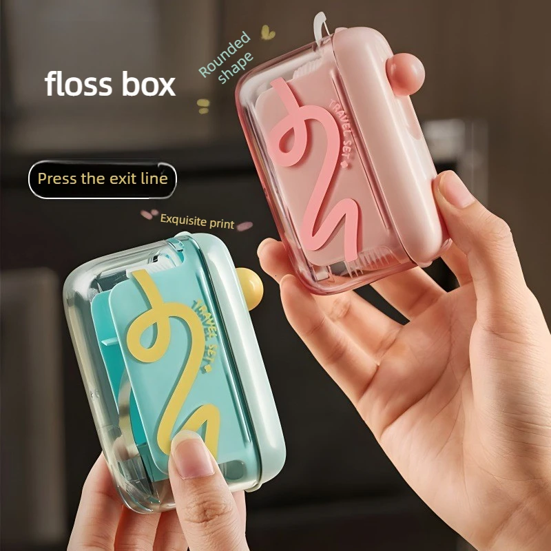 1pcs Dental Floss Storage Box Pop UP Design Hilo Floss Dispenser Refillable Teeth Cleaning ToothPick with Teeth Sticks Portable