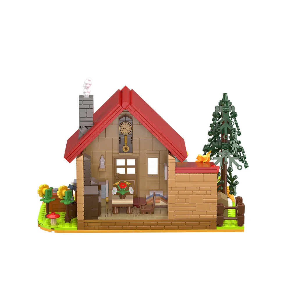 MOC ไอเดียเกม Stardewed Valley Farm House สุนัขสัตว์ต้นไม้พืช Building Block ชุด DIY ปริศนาของเล่นสําหรับของขวัญเด็ก 766 PCS