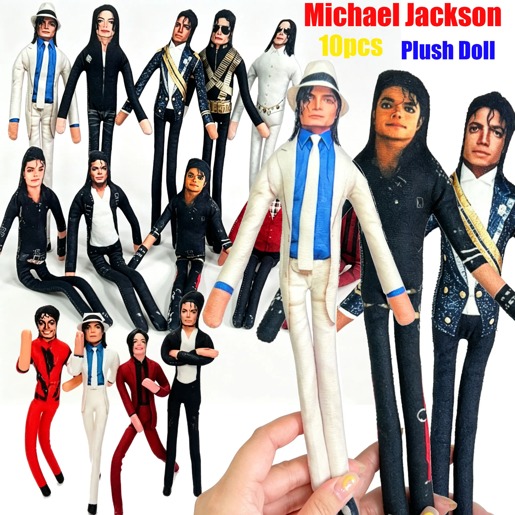 Boneco de Pelúcia Articulado MJ Michael Jackson para Cosplay de Anime, Decoração de Quarto e Adereço com Movimento Abstrato das Articulações