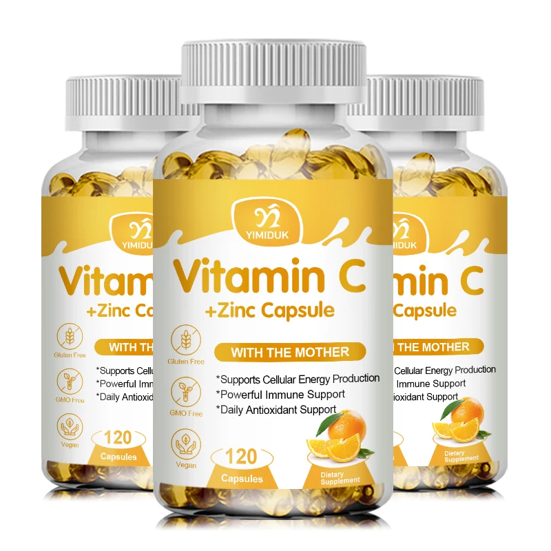 Vitamin C with Zinc Capsules Vitamin C 1000mg and Zinc 20mg Immunity Boosting, Anti-Agingand, Powerful Antioxidant