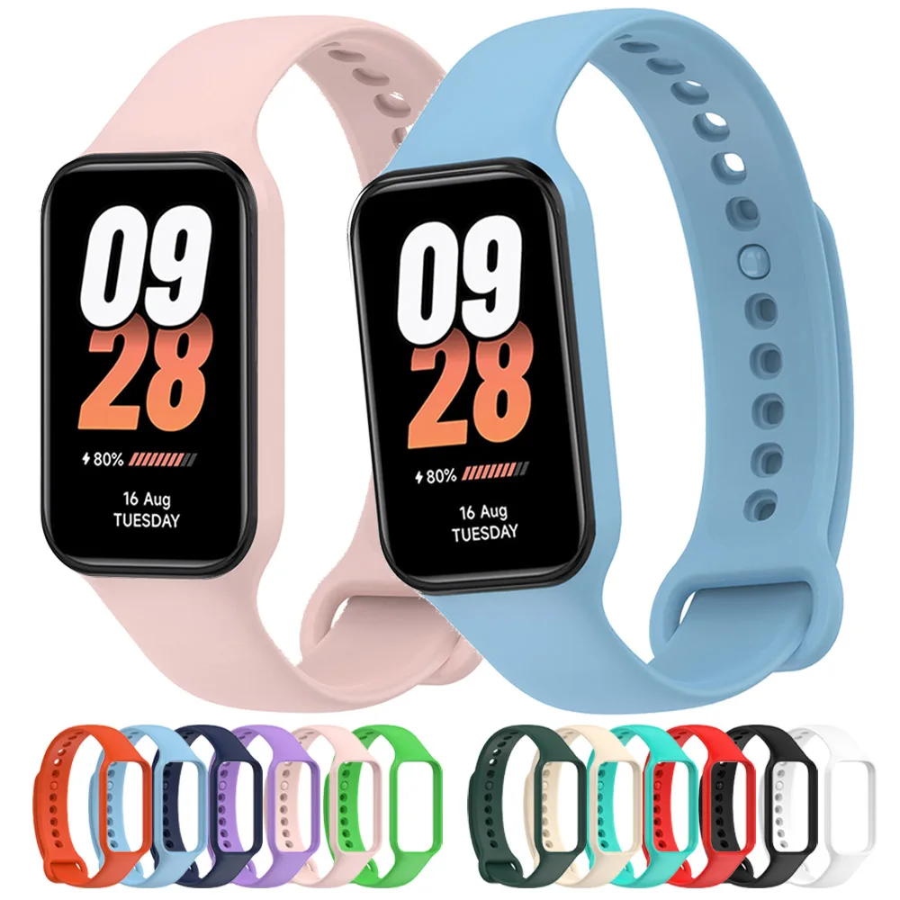 For Xiaomi Band 8 Active Strap Integrated Wristband Replacement Pretty and Soft Silicone Watchband For Xiaomi Band 8 Active