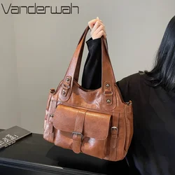 Vintage Shoulder Bags for Women High Quality Soft Leather Cross-body Bags Casual Tote Purse Travel Messenger Commuting Handbag