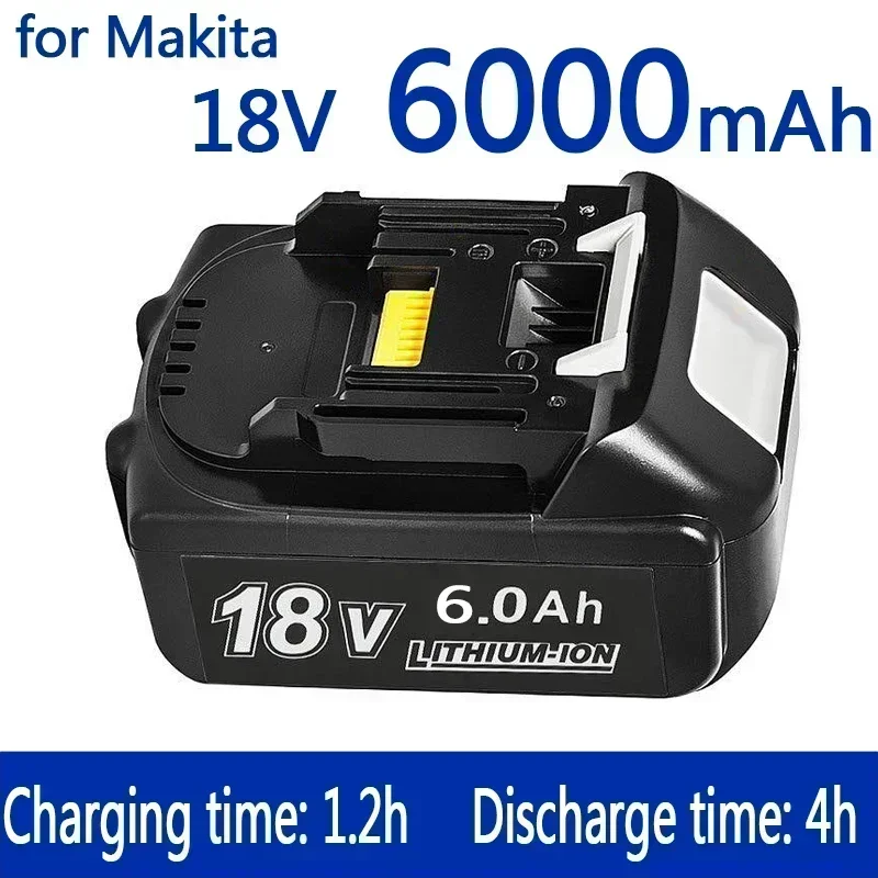 

NEW2025 for Makita 18V Battery 6Ah 18650 Lithium ion Replacement BL1860B BL1860 BL1850 Rechargeable Power Tool Battery DDF486 DF