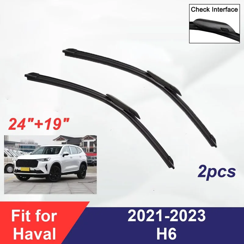 

For Haval H6 2021-2023 Front Wiper Blades Boneless Frameless Rubber Cleaning