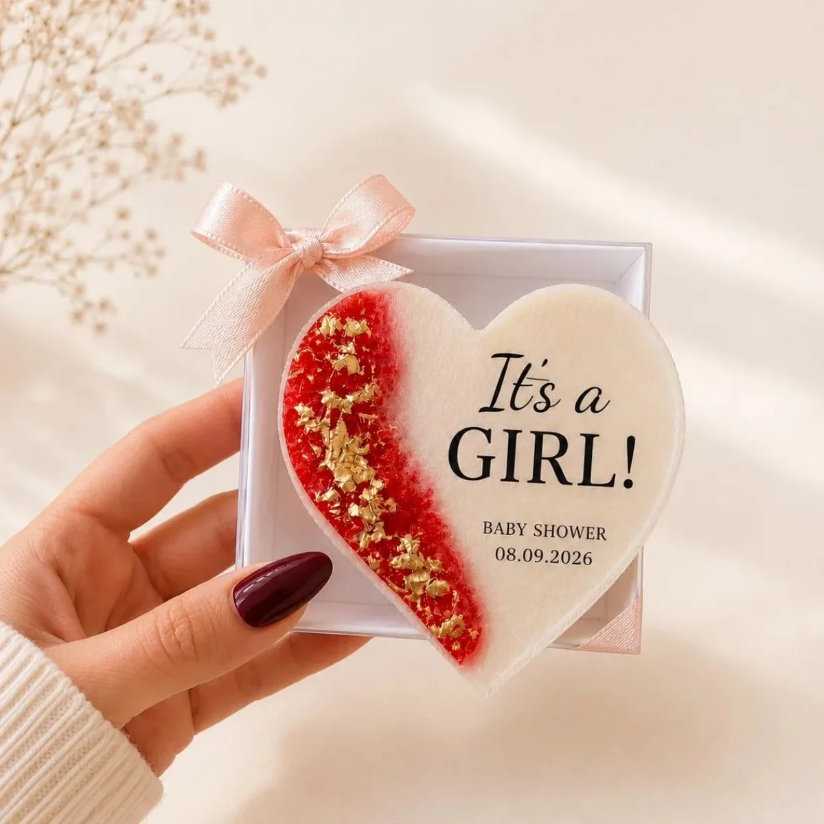Baby Girl Shower Favor | Custom  Magnet Keepsake | Welcome Baby Girl Gift | Custom Guest Souvenir