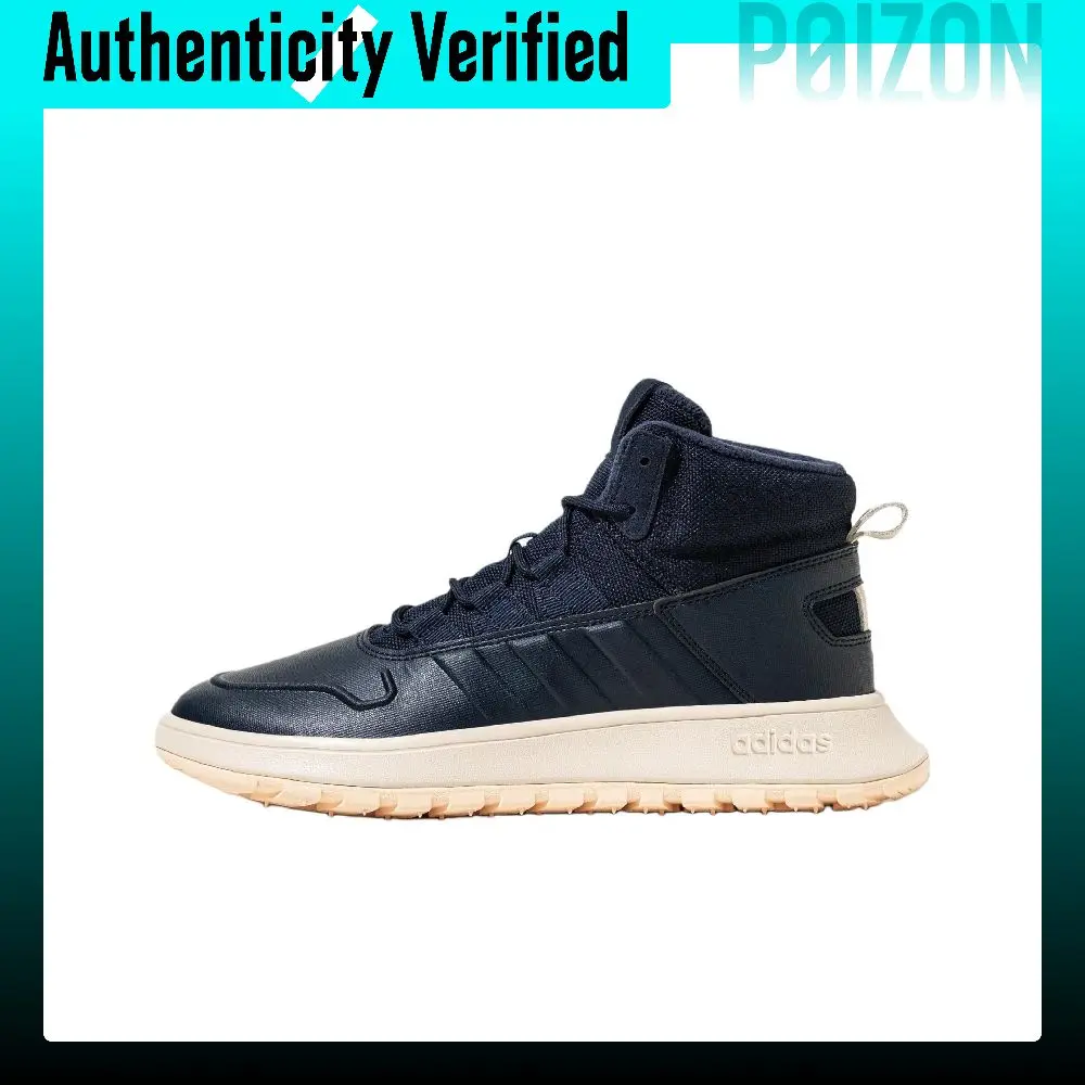 Adidas Neo Fusion Storm Fleece-Lined Comfortable Versatile Thermal Mid-top Casual Shoes Unisex Navy Blue IF1626