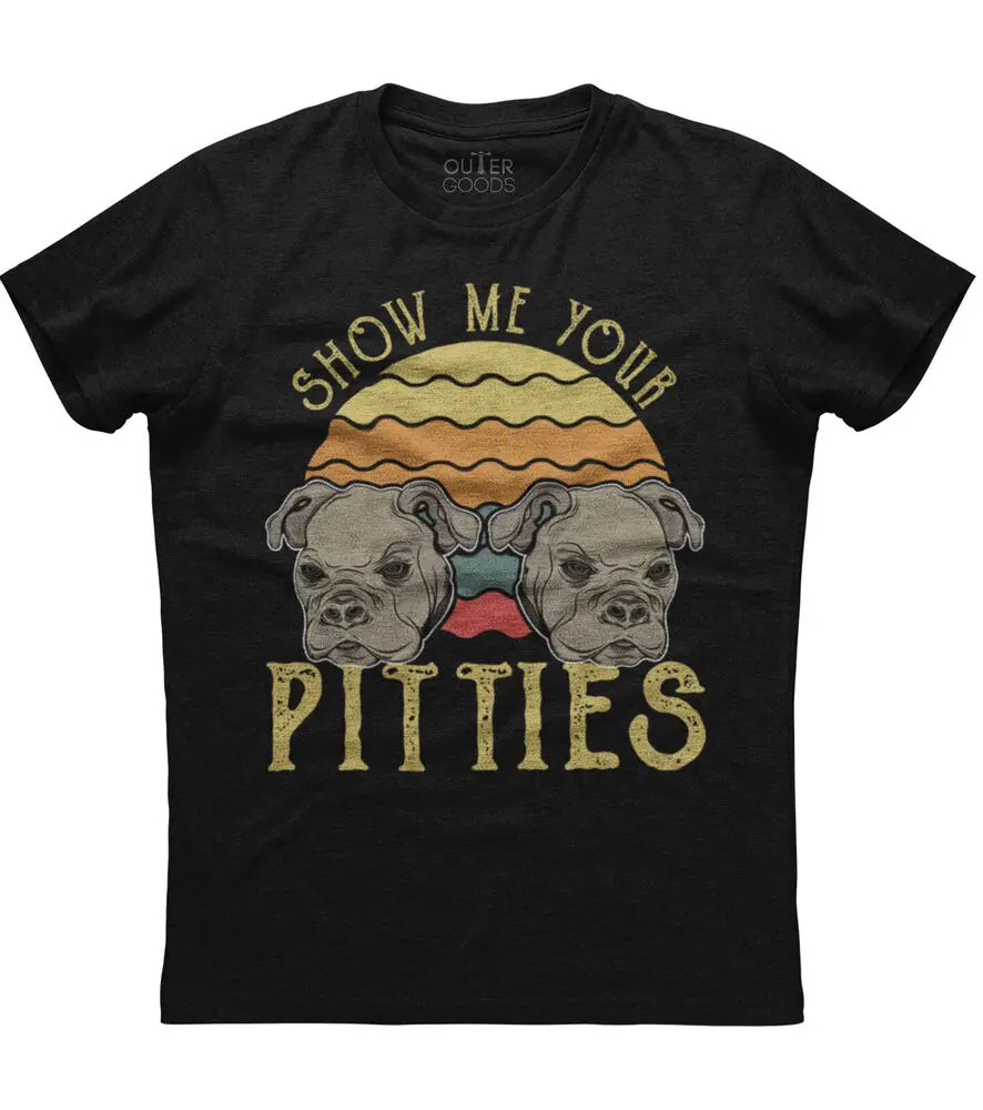 Show Me Your Pitties: Dog Lover Mens Short Sleeve Cotton Black T-shirtHigh quality 100% cottonAnime Graphic T-shirts for Men Clo