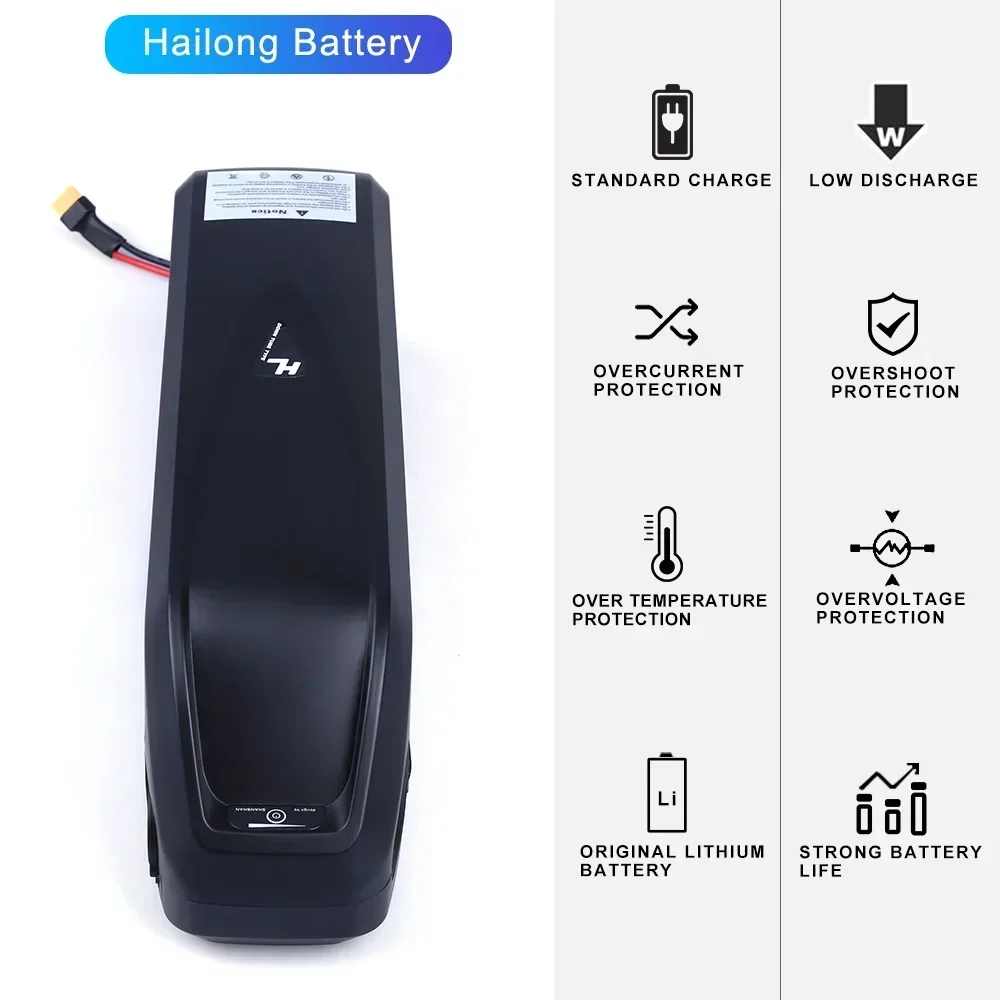 36v 48v 52 60 72v Hailong 60ah Electric Bicycle Ncr18650b Ebike 20 24 30ah 35 40 50ah E Bike Akku 2000w Battery with 5A Charger