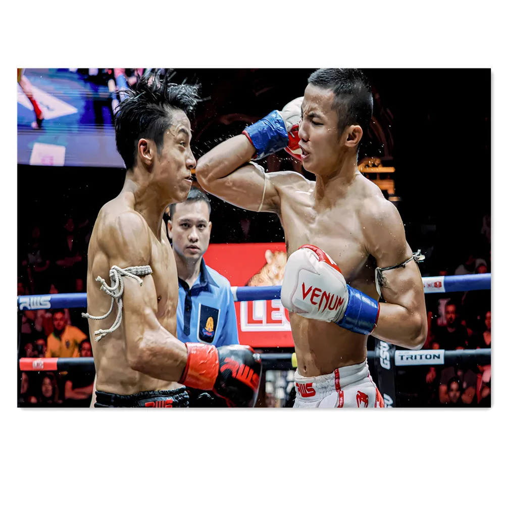 Muay Thai Fighter Canvas Painting, Boxing Poster, Sport Fitness Gym Decor, Bedroom Living Room Man Cave Home Wall Art Prints