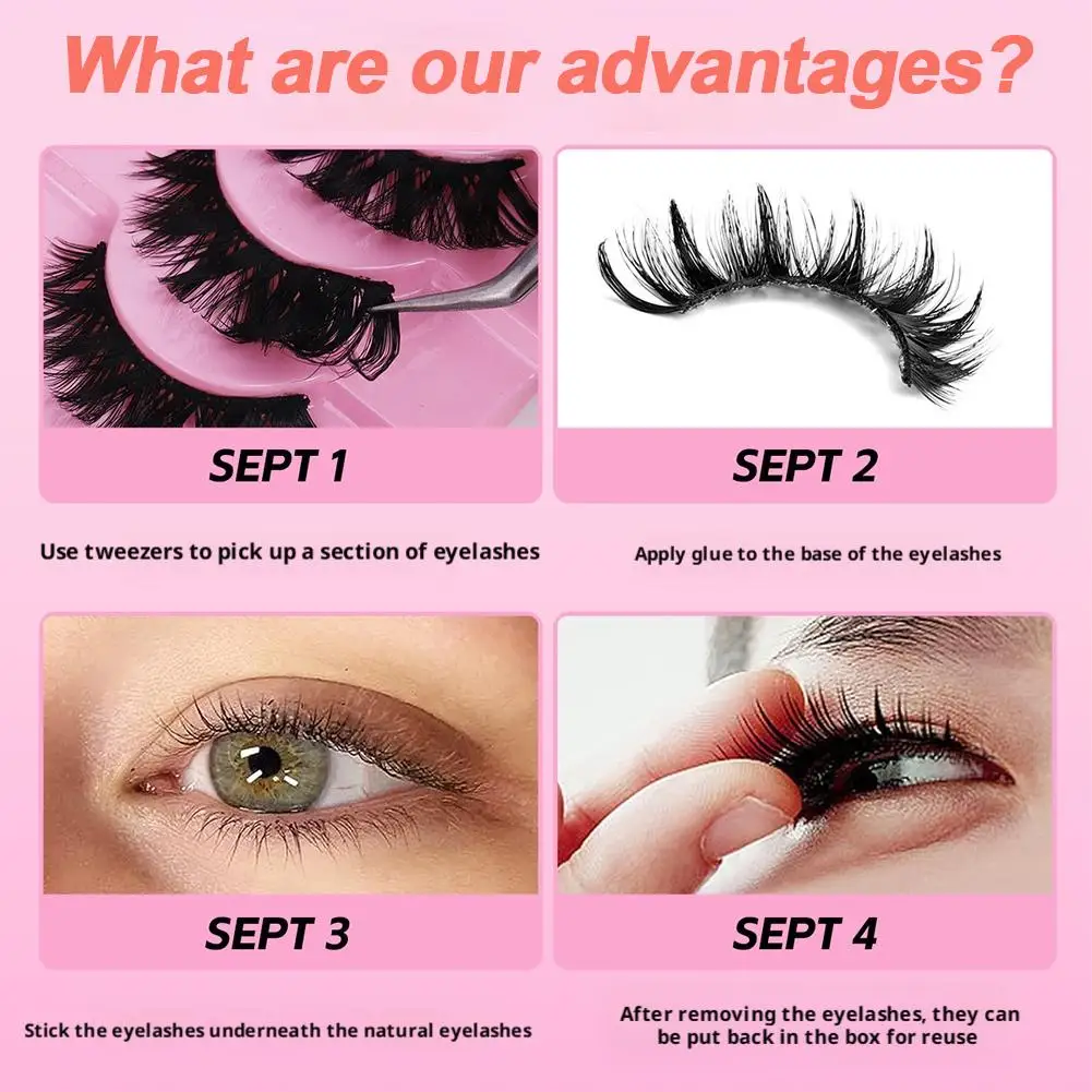 10Pairs 8D Fuchs Wimpern Natürliche Falsche Wimpern Dramatische Volumen Gefälschte Wimpern Verlängerung Faux Cils Großhandel Make-Up-Tool