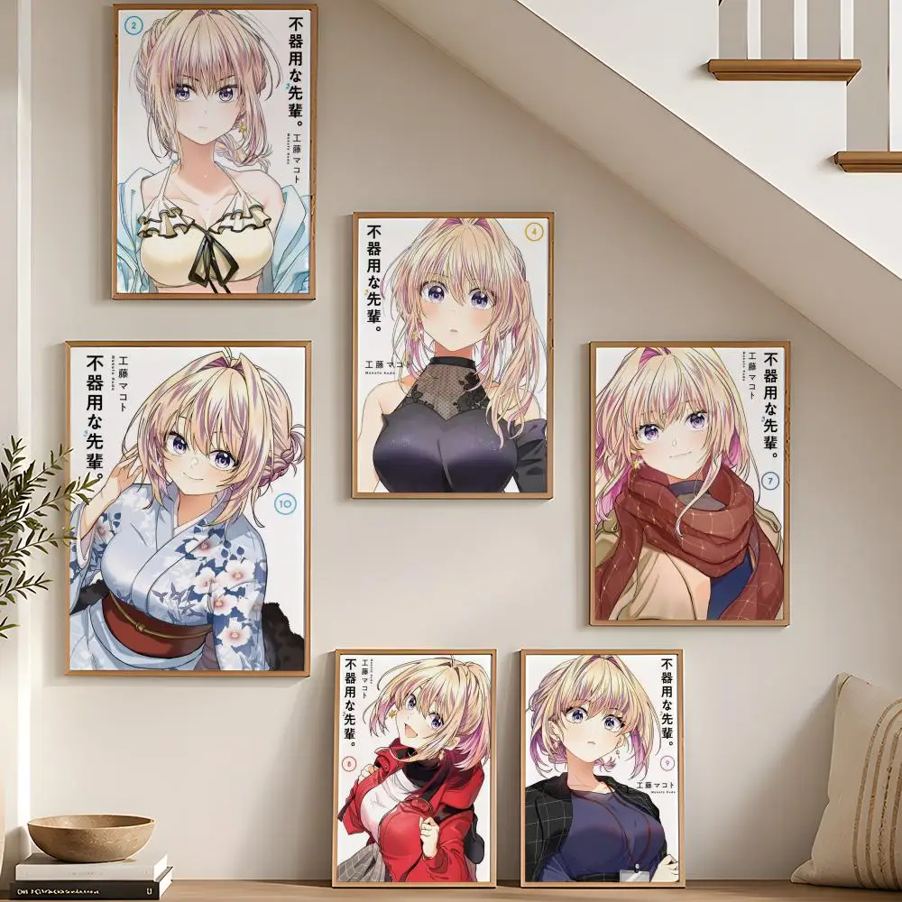My A-Awkward Senpai Poster Stickers HD Painting Self-Adhesive Art for Bedroom Living Room Home Decor Modern Wall Decals Gift