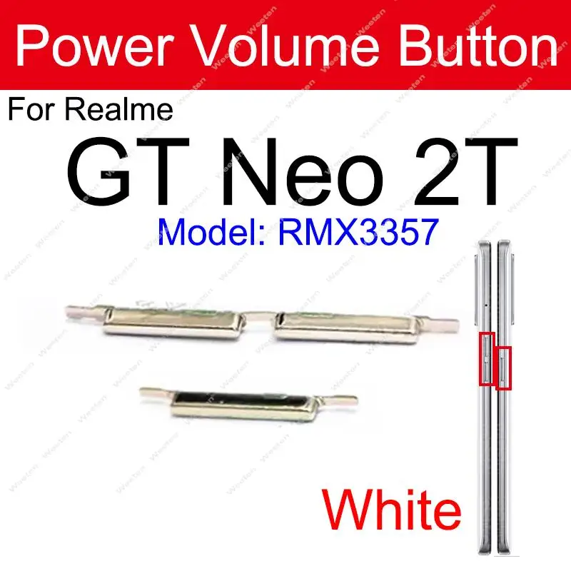 For Realme GT GT NEO 2 Neo 2T GT Master Explorer 5G Side Power Volume Keys Small Buttons Flex Cable Replacement