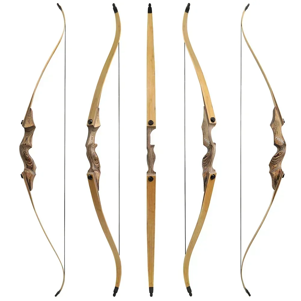 Recurve Bow 60inch 20-60lbs Archery Bow Hunter Bow Bamboo Core Limb Split Takedown R/L Hand Outdoor Sports Hunting Accessories