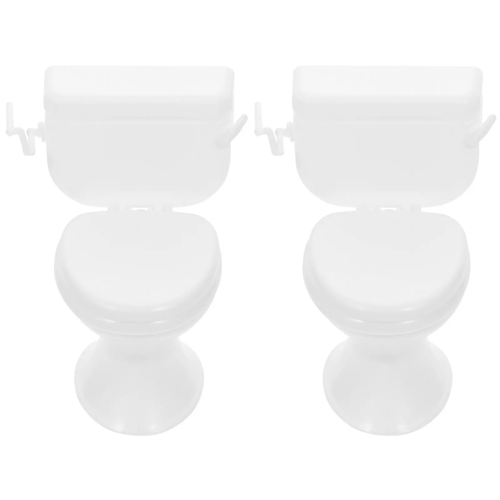 

2pcs Detailed Mini Dollhouse Toilet Bathroom Furniture Miniature House Accessories for Kids Creative Play Set