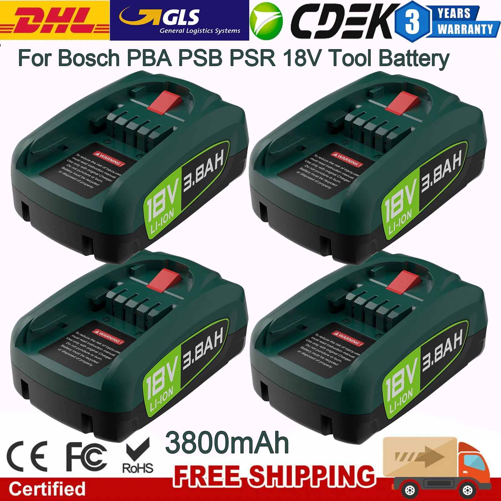 For Bosch PBA PSB PSR 18V Battery Adapter Lithium Replacement Battery For Bosch Home & Garden Power Tools Compatible AL1880CV