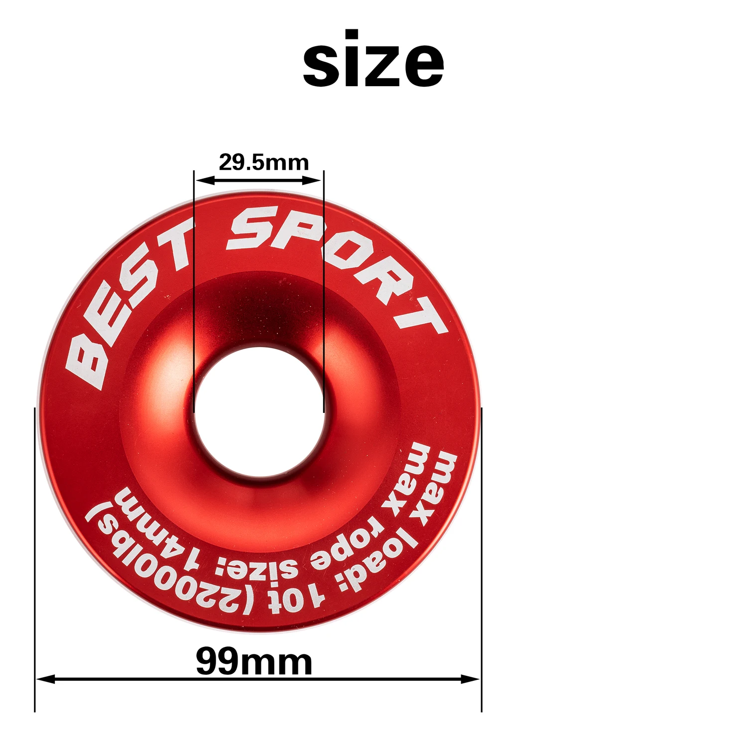 Recovery ring snatch block pulley to synthetic winch towing rope made of aluminum alloy 4x 4 accessories for off-road