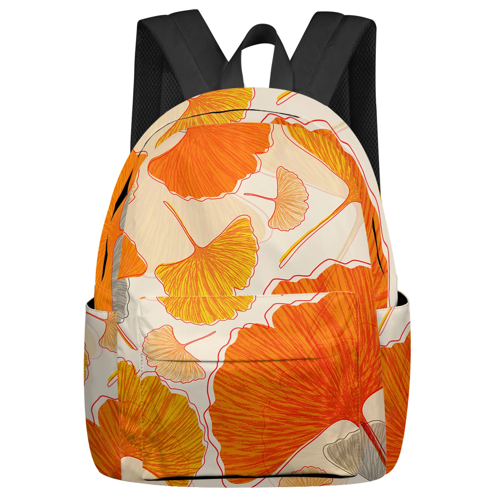 Retro Floral Ginkgo Biloba Backpack School Bags for Teenagers Girls Students Laptop Bag Women's Casual Travel Backpack