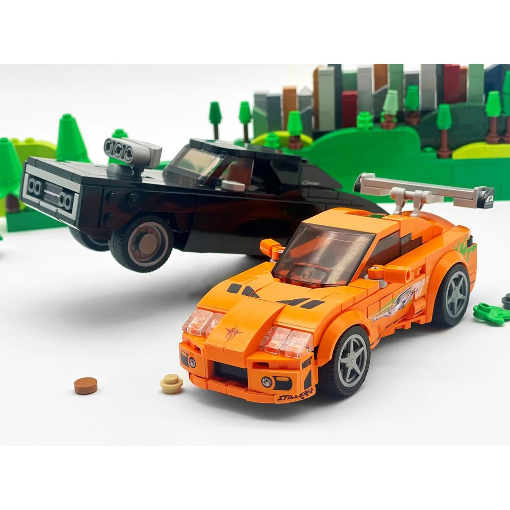 

437PCS MOC Speed Champions Double Car Classic Racing Building Blocks Passion Assembling Model Toy Brick Children's Birthday Gift