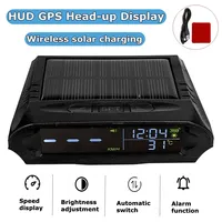 Solar Powered Wireless Car HUD Head-up Display Windscreen Projector Digital Speedometer Universal Speed Display Overspee