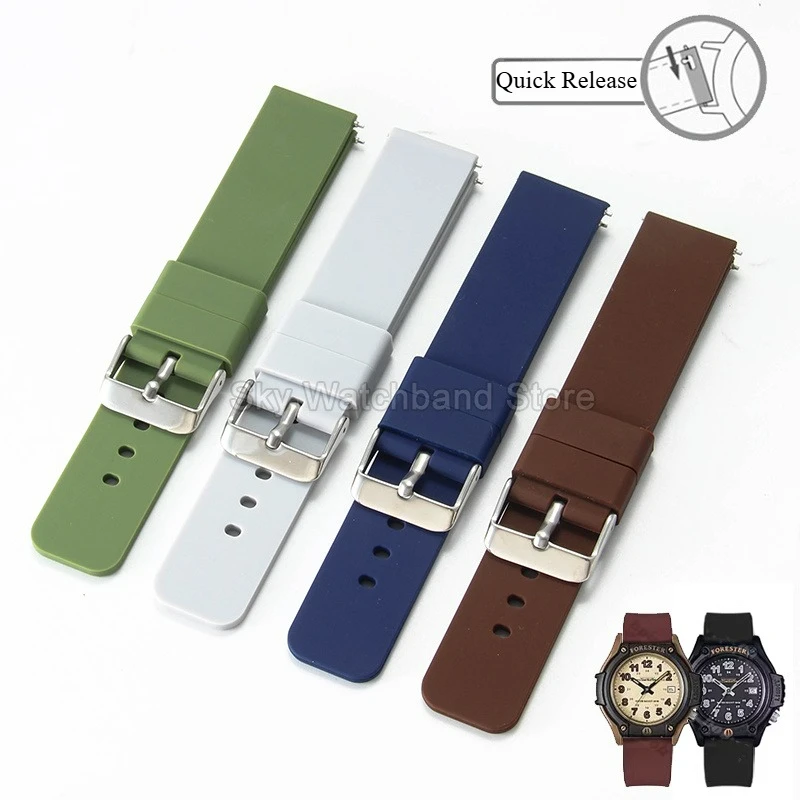 Quick Release Watchband Matte Liquid Silicone Skin-Friendly Lightweight Sweatproof for Rolex Omega IWC Tissot Seiko Casio Mido