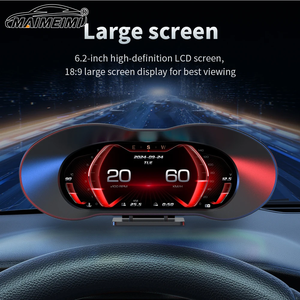 

New P5 OBD2 Car HUD LCD Slope Meter on Board Computer Digital Head Up Display Auto Display Alarm Water Oil Temp Turbine Pressure