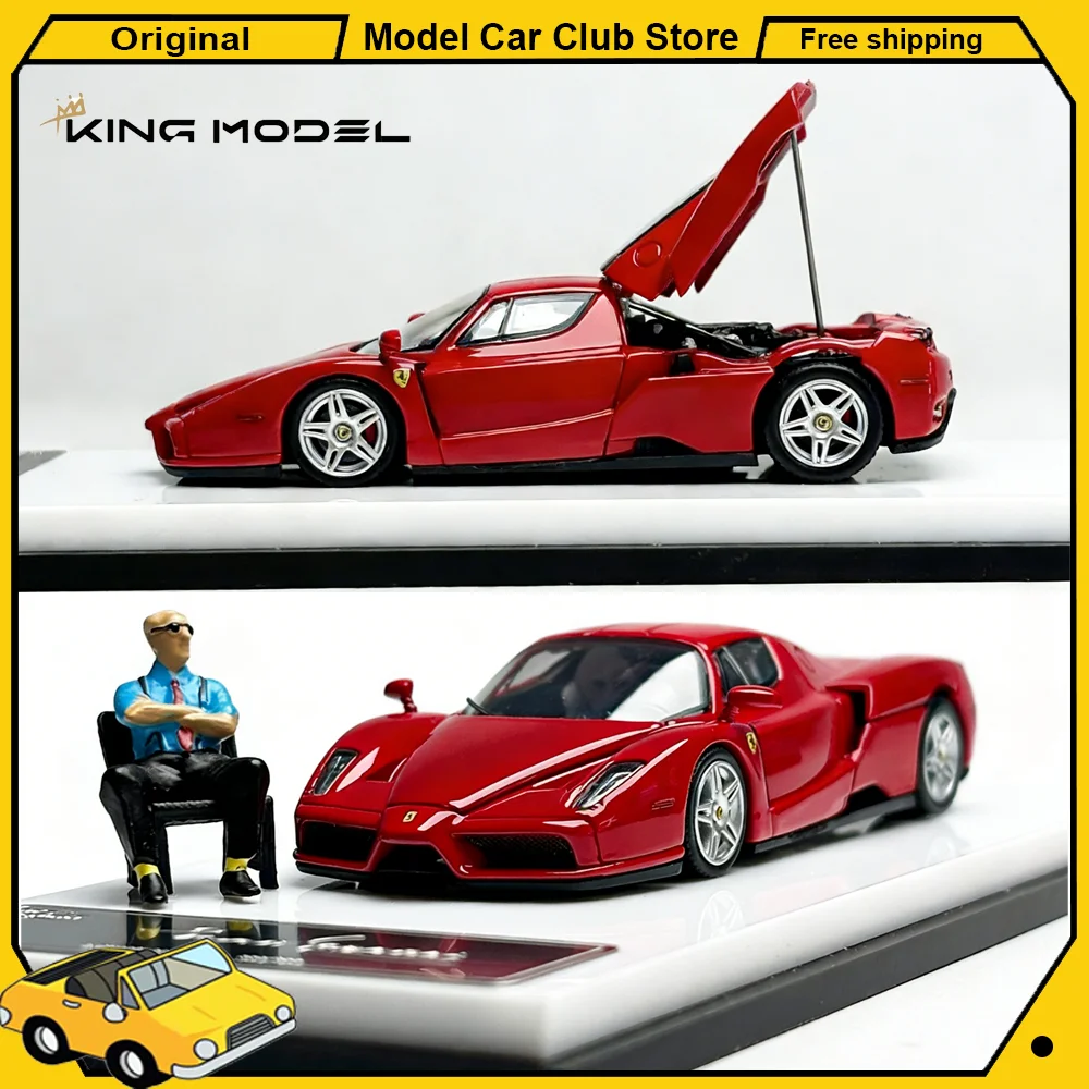 

Модель KING 1:64 Ferrari Enzo, красная, открывающаяся, из сплава, коллекционная миниатюрная литая машинка, высококачественный сувенир, игрушка для хобби, подарок