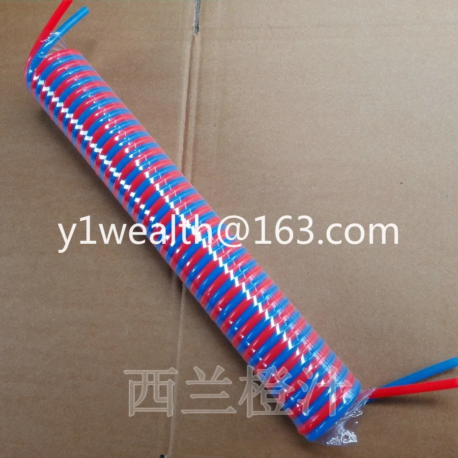 Two-color parallel spring tube 4 8 10 red blue black transparent spiral pneumatic telescopic trachea two side by side PU double