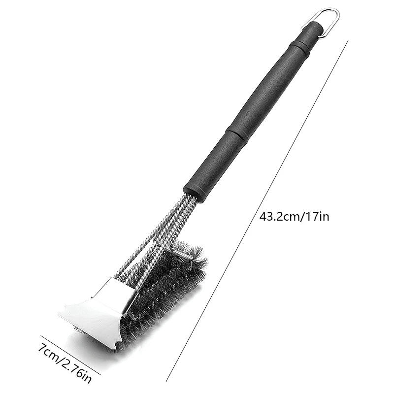 1PC Safe Grill Brush Bristle Free BBQ Grill Brush - Rust Resistant Stainless Steel Barbecue Cleaner Great Grilling Accessories