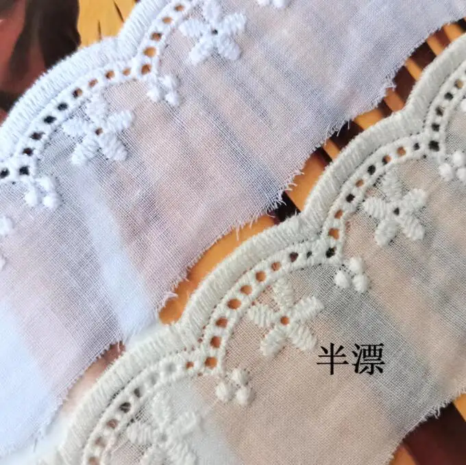 5 متر نقية بيضاء العاج القطن المطرزة الدانتيل تقليم شبكة القطن القماش DIY بها بنفسك الخياطة الحرفية دمية الملابس والاكسسوارات 4 سنتيمتر #1