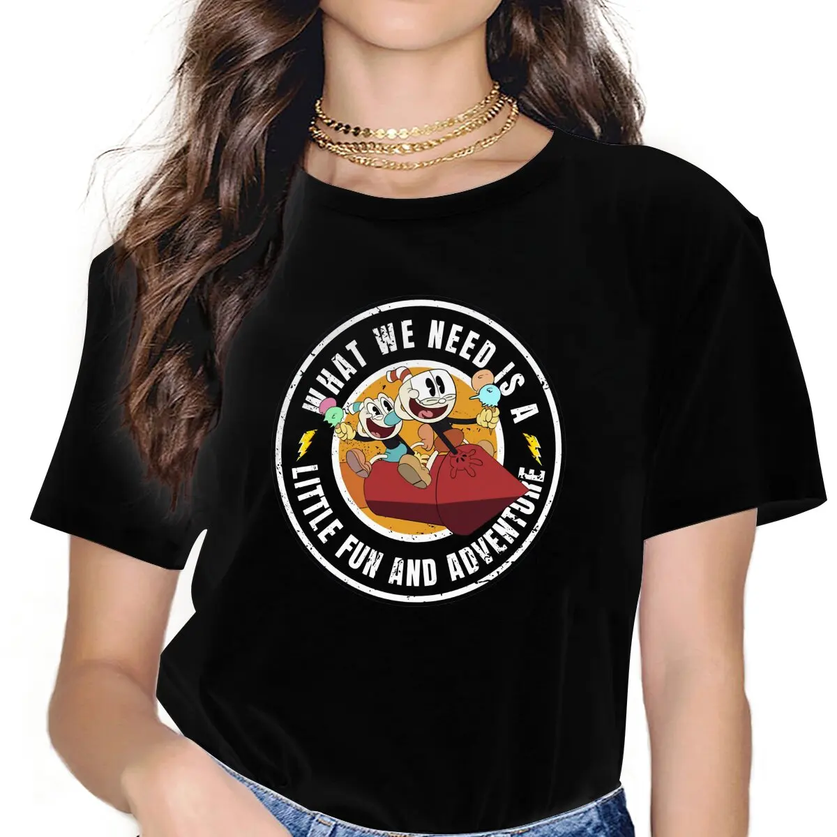 

Game Cuphead Funny Life T Shirt Harajuku Homme Women's Tshirt O-Neck