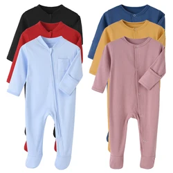 2 pcs Soft Jumpsuits Newborn Baby Rompers Sleepsuits INS Jumpers One-pieces Sleepers Autumn Spring Growings Roupa De Bebe Grows