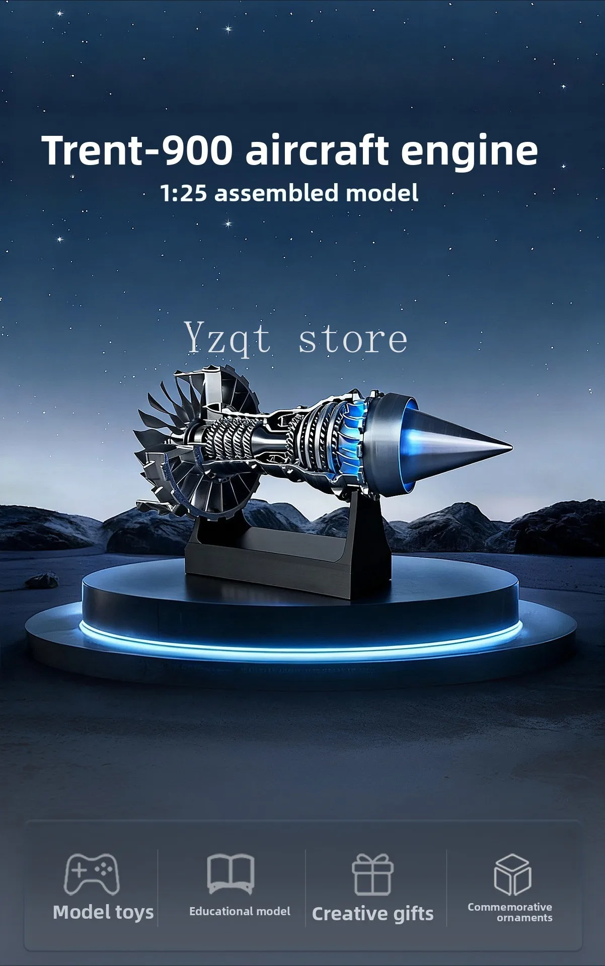 Aero engine model can start aircraft turbine engine assembly toy ornament children's birthday gift