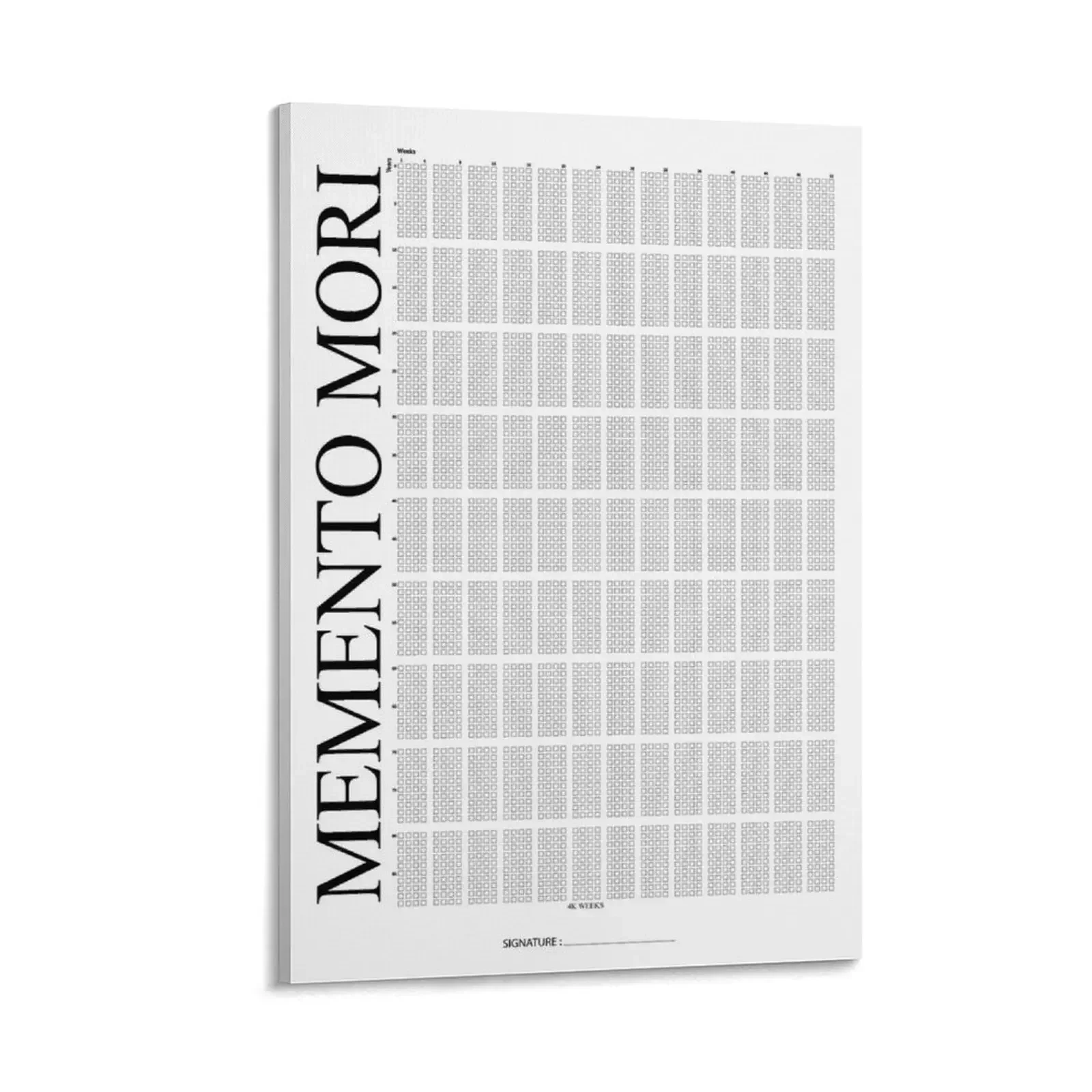

NEW Design Memento Mori left side with signature White Background - Life Calendar Canvas Painting Decoration for home
