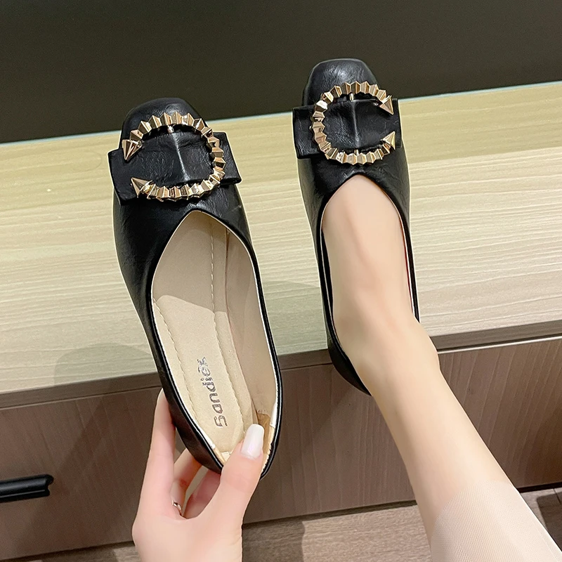 

New Fashion Women Flats Crystal Bling Shallow Shoes Woman Loafers Spring Fashion Women's Pumps Flat Casual Shoes Plus Size 35-43