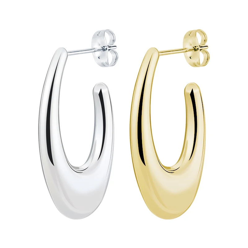 Classic Fashion Stainless Steel Hoop Earrings Round Teardrop U Shape Pop Ear Buckles Party Jewelry Accessories for Women