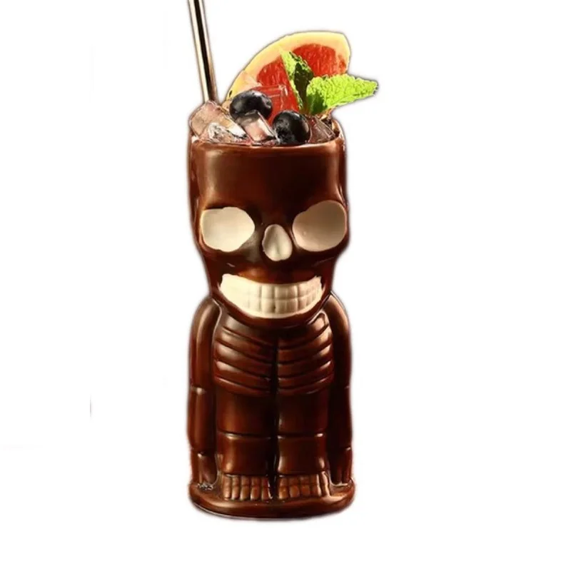 

400ml Ceramic Tiki Mug Creative Porcelain Beer Wine Mug Cup Bar Tool