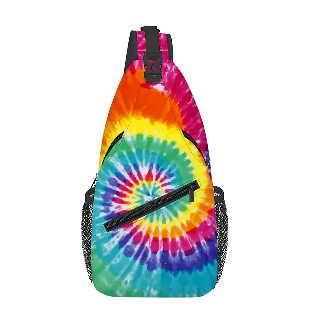 

Маленькая нагрудная сумка с принтом тай-дай для мужчин и женщин, лучший подарок, 2D-мультяшный дизайн, большая вместимость, для активного отдыха, спорта и повседневной носки, модная.