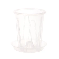 1Pc Root Control Transparent Flower Pot With Tray For Phalaenopsis Orchid Planting With Stomata Flower Pot Home Gardening Decor