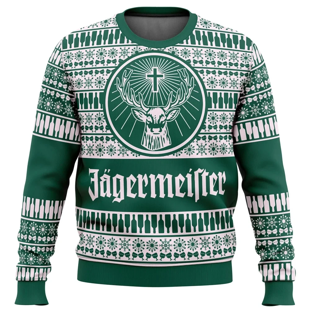 2026 Winter Ugly Sweater Fashion 3D Printed Round Neck Hoodie for Men and Women, Street Hip Hop, Casual Loose Suede Sports Top